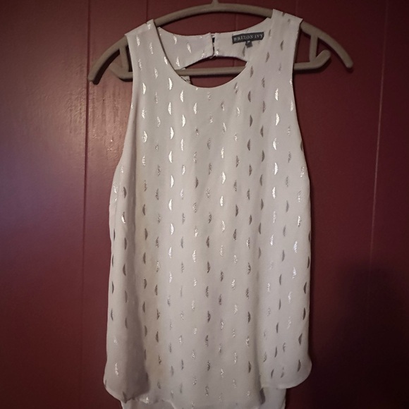 Brixon Ivy White Tank Top with Silver Details - Picture 1 of 2